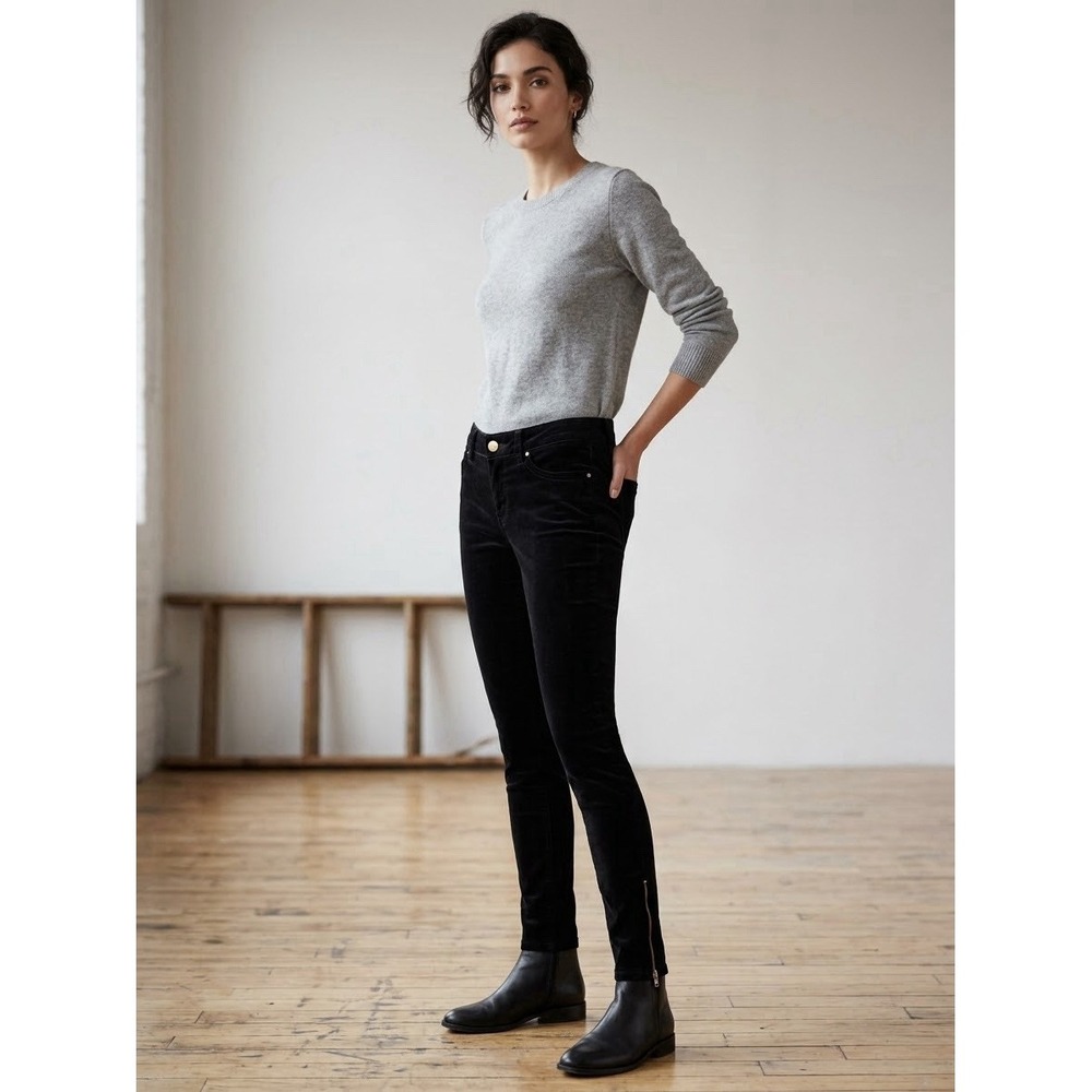 White House/Black Market women's pants 4R Skinny Black Corduroy